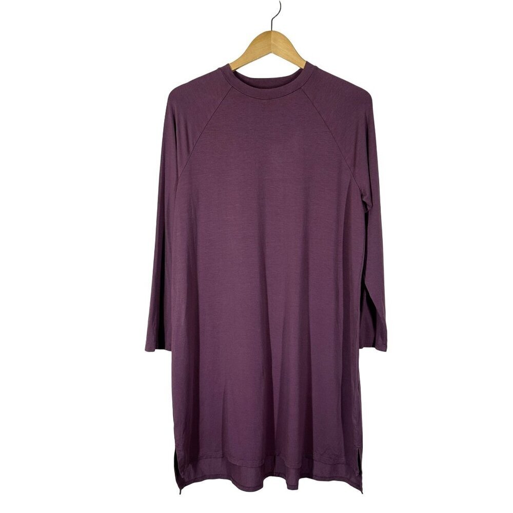 Eileen Fisher Fine Jersey Crew Neck Dress Womens Size M Capsule Minimalist